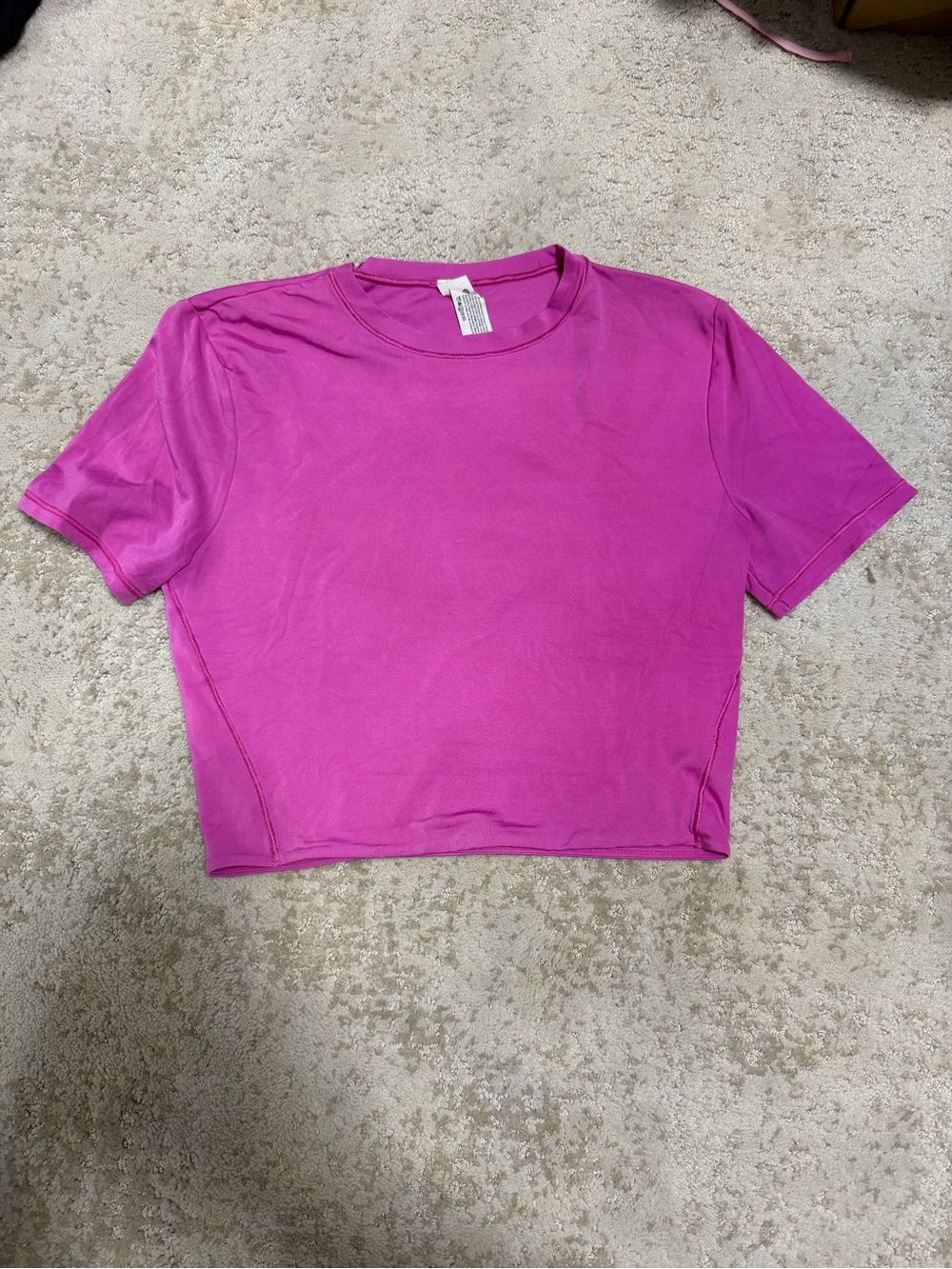 lululemon athletica Short Sleeve Crewneck Crop Top - Magenta Pink